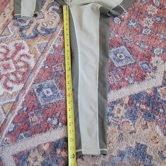 Wilo Anthropologie Ribbed Colorblock Two Tone Sage Green Leggings Medium - Picture 10 of 10